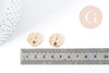 Médaille Ronde Scarabée laiton doré 18K 17mm, création bijoux chance x1 G9020