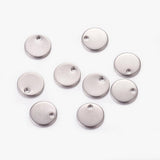 Médaille acier argenté finition mate,fournitures créatives, médaillon argent,création collier, fournitures argentées, 8mm, x10 (G1622)
