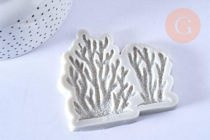 Moule corail fabrication bijoux résine patisserie 77x86mm, x1 (G6291)