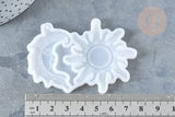 Moule en silicone Lune et Soleil 53x75mm, création de bijoux résine et jesmonite, x1 (G7785)