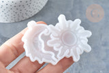 Moule en silicone Lune et Soleil 53x75mm, création de bijoux résine et jesmonite, x1 (G7785)