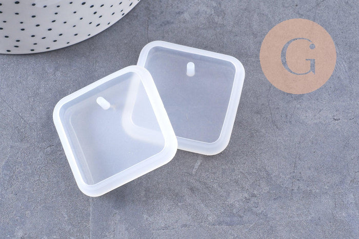 Moule en silicone carré pendentif 42mm, x1 (G10167)