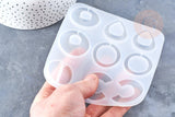 Moule en silicone pour fabrication boucles créoles résine, x1 (G3363)
