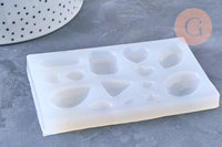 Moule en silicone pour fabrication pendentifs pierre précieuse, x1 (G5666)