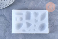 Moule en silicone pour fabrication pendentifs pierre précieuse, x1 (G5666)