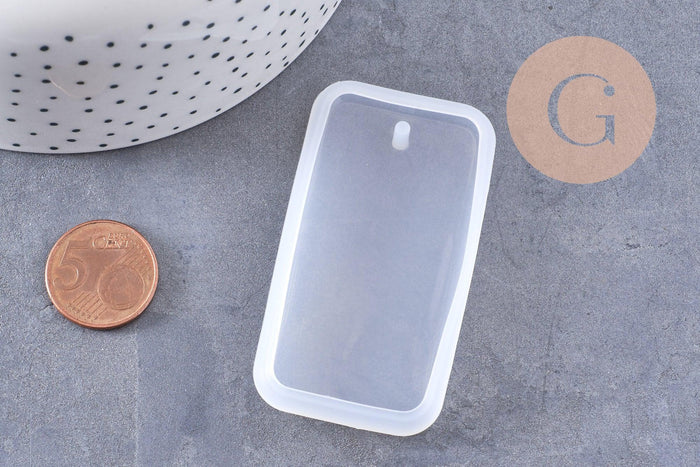 Moule en silicone rectangle pendentif 66.5mm, x1 (G10166)