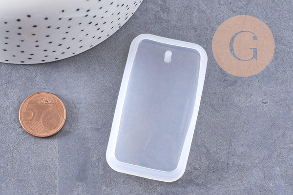 INTROUVABLE Moule en silicone rectangle pendentif 66.5mm, x1 (G10166)