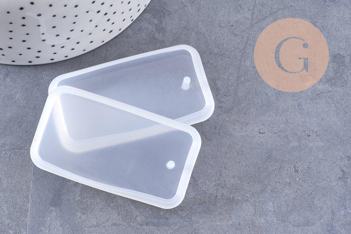 Moule en silicone rectangle pendentif 66.5mm, x1 (G10166)