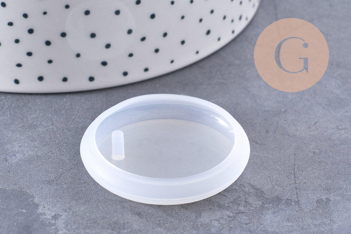 Moule en silicone rond pendentif 42mm, moule en silicone pour réaliser des bijoux avec inclusion en résine, x1 (G10165)