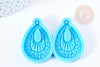 Moule goutte création boucles motif ethnique pendentif résine,moule en silicon,bijoux avec inclusion en résine, x1 G8495