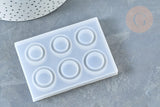 Moule pour fabrication bague décoration forme anneau résine 83x59x8mm, silicone pour des bijoux avec inclusion résine, x1 G7993