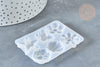 Moule pour fabrication bijoux formes fleurs coquillages résine 67x50x6mm, x1 G7996