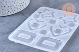 Moule pour fabrication boucles coeur étoile résine, un moule en silicone pour réaliser des bijoux avec inclusion en résine, x1 (G4579)