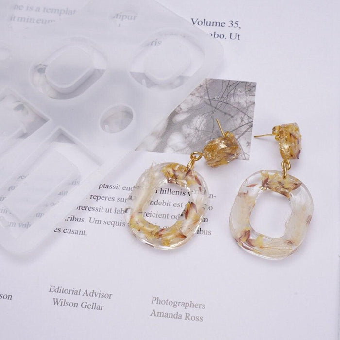 Moule pour fabrication boucles créoles résine, un moule en silicone pour réaliser des bijoux avec inclusion en résine, x1 G4578