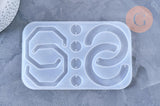 Moule pour fabrication boucles créoles résine, un moule en silicone pour réaliser des bijoux avec inclusion en résine, x1,G3364
