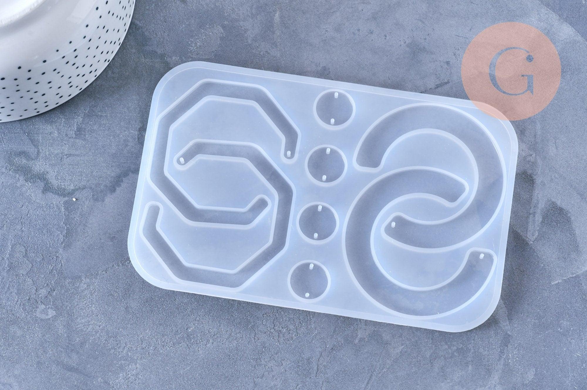 Moule pour fabrication boucles créoles résine, un moule en silicone pour réaliser des bijoux avec inclusion en résine, x1,G3364