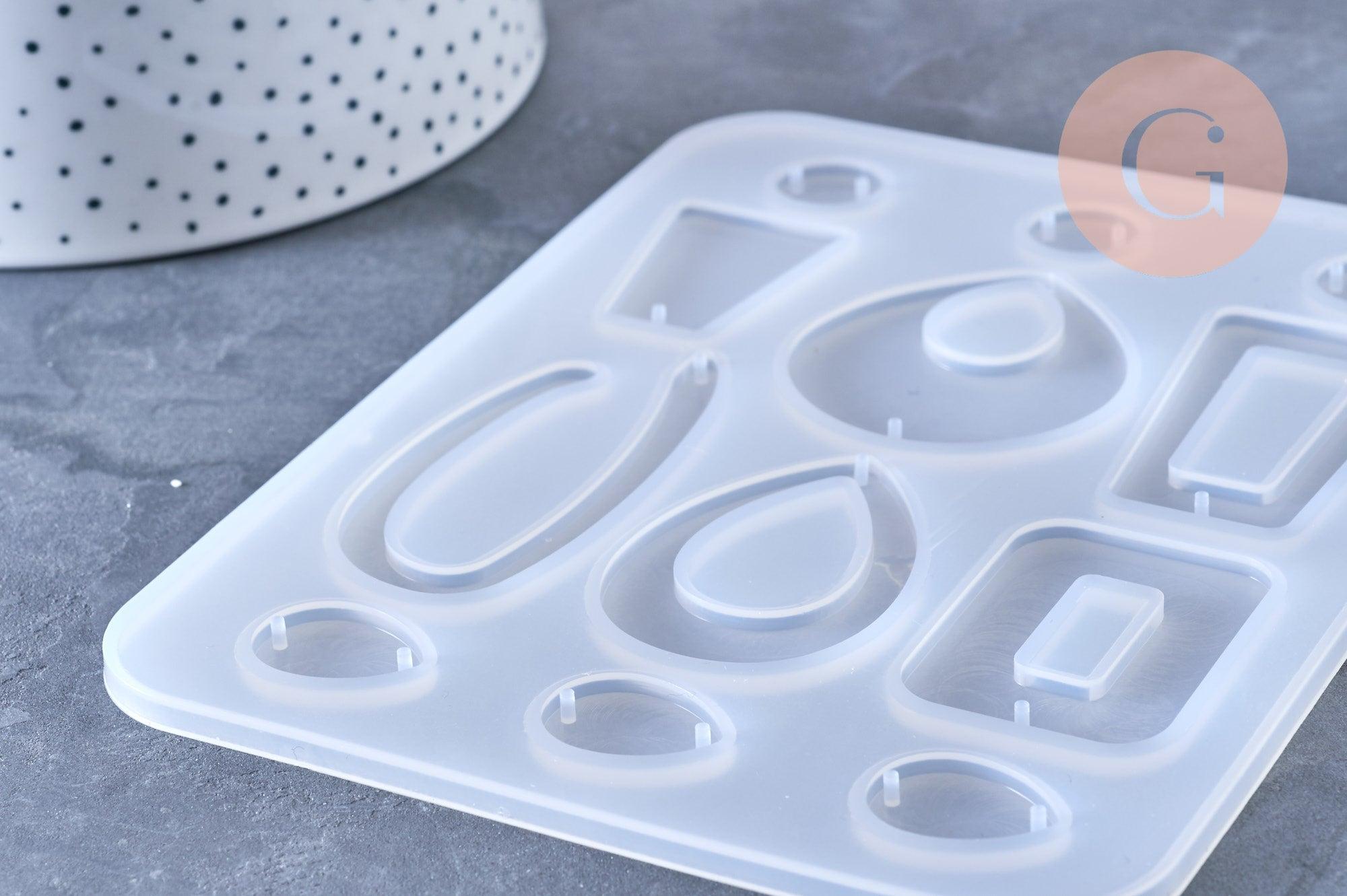 Moule pour fabrication boucles créoles résine, un moule en silicone pour réaliser des bijoux avec inclusion en résine, x1 G4177
