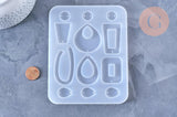 Moule pour fabrication boucles créoles résine, un moule en silicone pour réaliser des bijoux avec inclusion en résine, x1 G4177