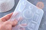 Moule pour fabrication boucles créoles résine, un moule en silicone pour réaliser des bijoux avec inclusion en résine, x1 G4177