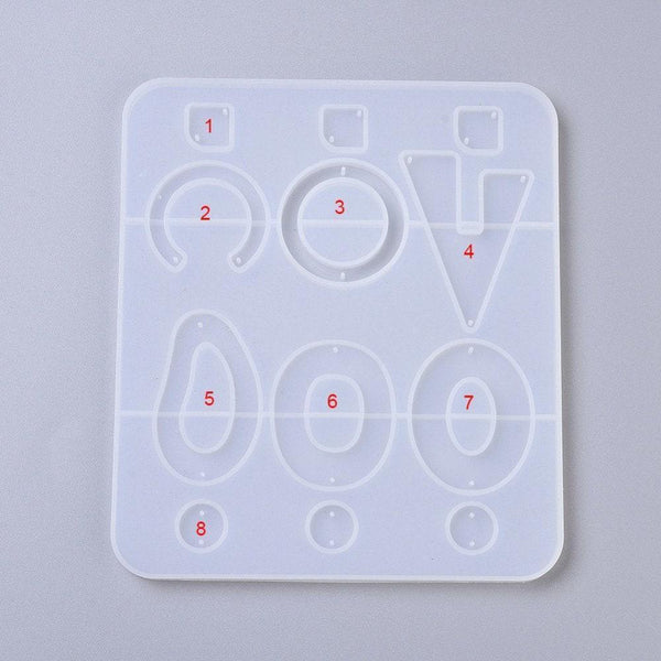 Moule pour fabrication boucles formes géométriques résine, x1 (G5892)