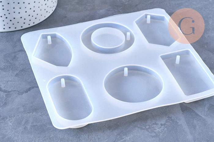 Moule pour fabrication grande boucles créoles résine, moule en silicone pour réaliser des bijoux avec inclusion en résine, x1 G4576