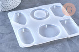 Moule pour fabrication grande boucles créoles résine, moule en silicone pour réaliser des bijoux avec inclusion en résine, x1 G4576