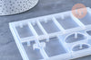 Moule pour fabrication pendentif rectangle résine, un moule en silicone pour réaliser des bijoux avec inclusion en résine, x1 (G4577)