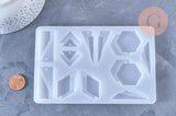 Moule silicone géométrique fabrication boucles pendentif résine, x1 (G6300)