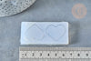 Moule silicone pendentif décoration forme cœur résine 63mm, x1 (G7990)