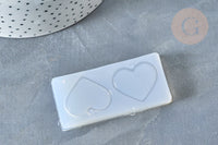Moule silicone pendentif décoration forme cœur résine 63mm, x1 (G7990)