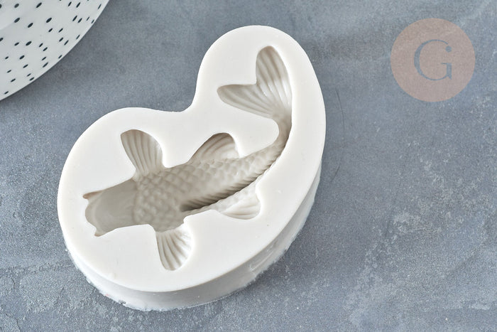 Moule silicone poisson carpe koi résine patisserie savon bougie 73mm, x1 (G4972)