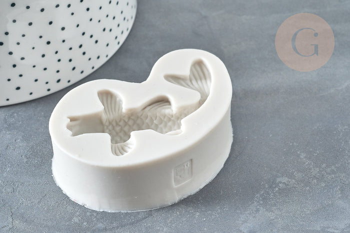 Moule silicone poisson carpe koi résine patisserie savon bougie 73mm, x1 (G4972)