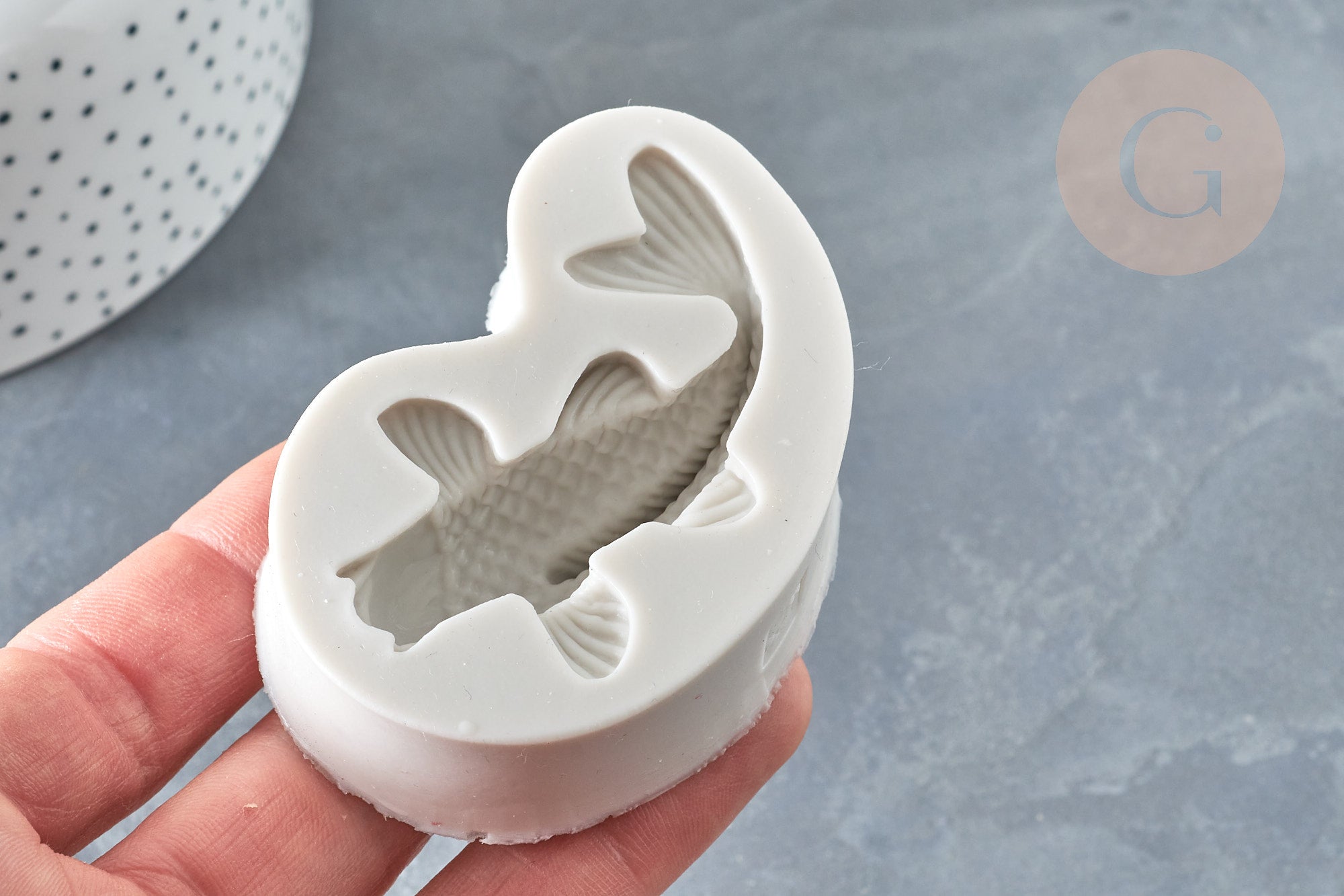 Moule silicone poisson carpe koi résine patisserie savon bougie 73mm, x1 (G4972)