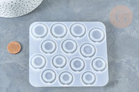 Moule silicone pour fabrication bague décoration forme anneau résine 123x108x7mm, x1 (G7989)