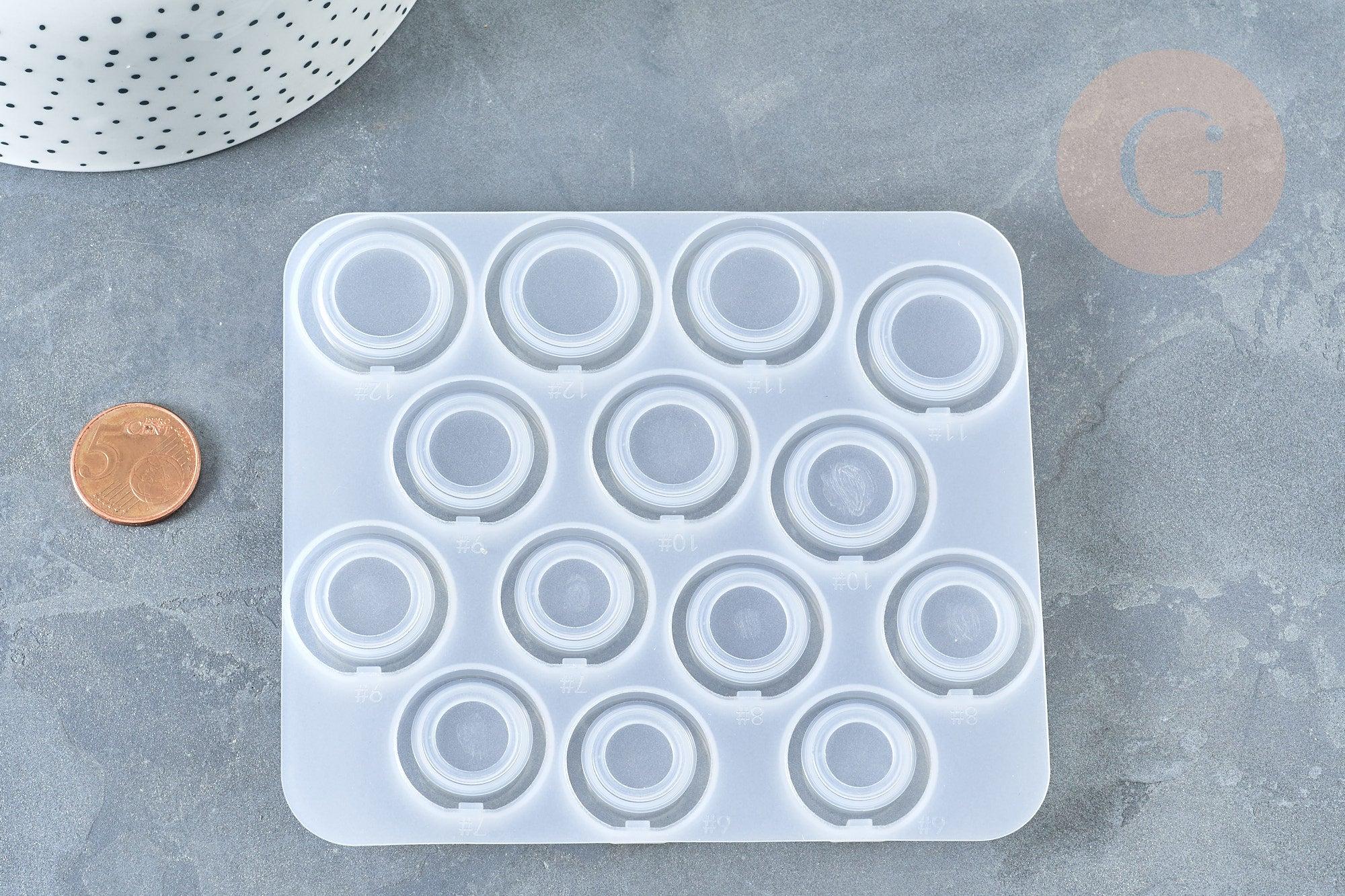 Moule silicone pour fabrication bague décoration forme anneau résine 123x108x7mm, x1 (G7989)