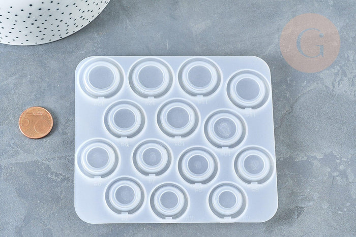 Moule silicone pour fabrication bague décoration forme anneau résine 123x108x7mm, x1 (G7989)