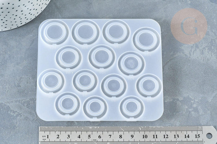 Moule silicone pour fabrication bague décoration forme anneau résine 123x108x7mm, x1 (G7989)