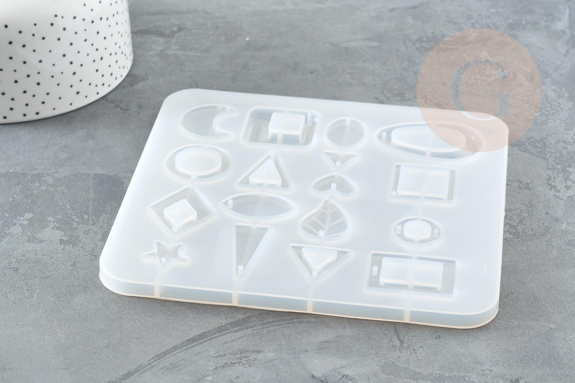 Moule silicone pour fabrication pendentifs boucles créoles, x1 (G4176)