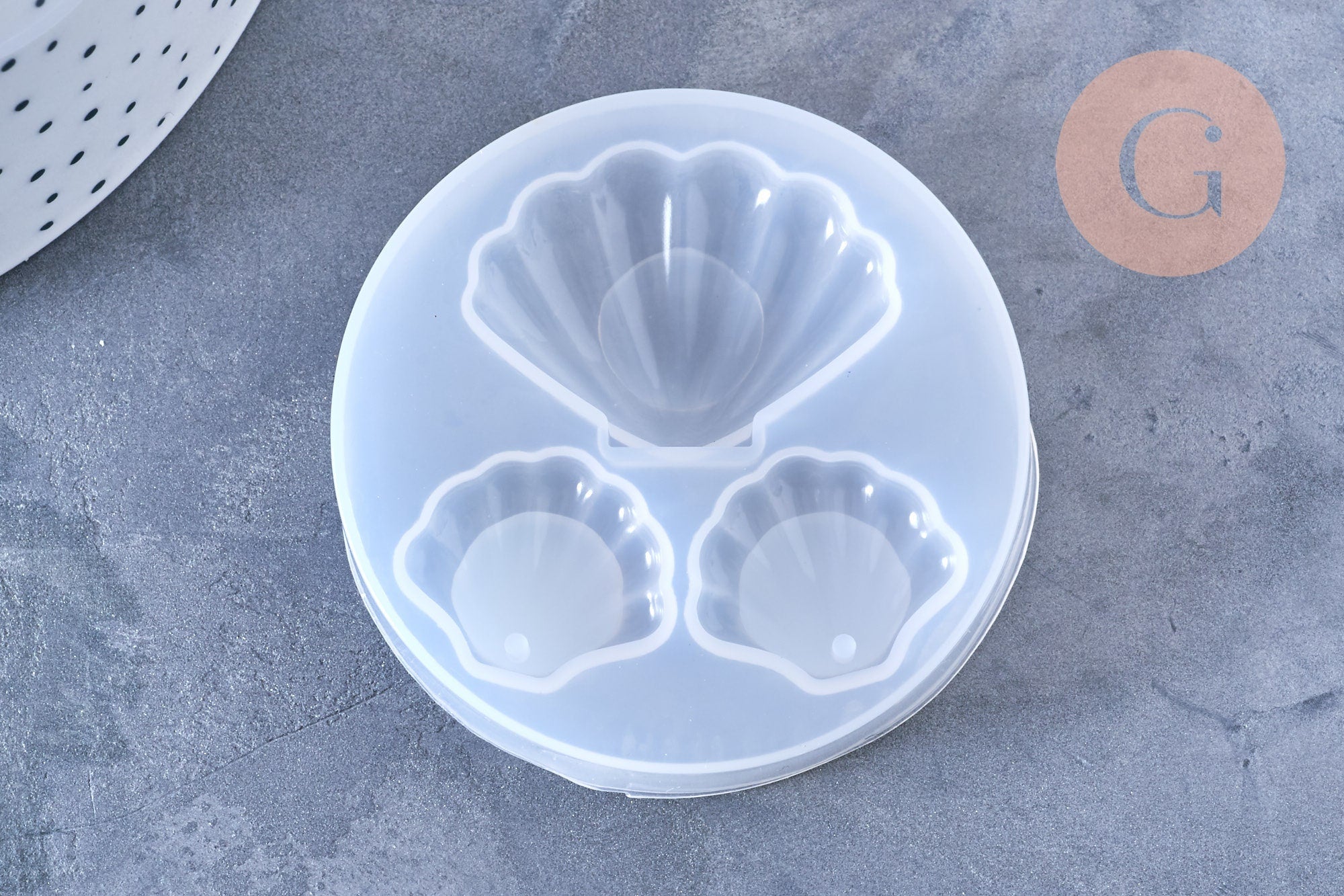 Moules Silicone coquillage 62mm résine UV ou époxy, x1 (G7269)