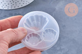Moules Silicone coquillage 62mm résine UV ou époxy, x1 (G7269)