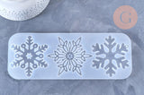 Moules en silicone 3 flocons de neige pour résine 230mm, x1 (G4973)