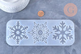 Moules en silicone 3 flocons de neige pour résine 230mm, x1 (G4973)