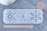 Moules en silicone 3 flocons de neige pour résine 230mm, x1 (G4973)