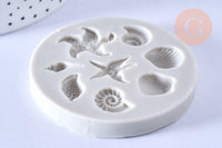 Moules en silicone COQUILLAGES pour résine 6.7cm, x1 (G5096)
