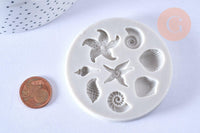 Moules en silicone COQUILLAGES pour résine 6.7cm, x1 (G5096)