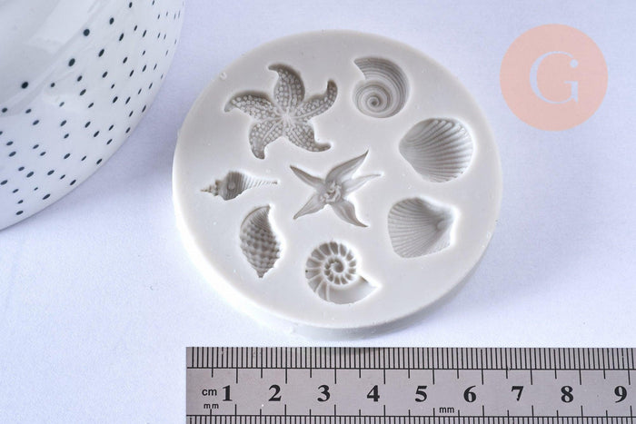 Moules en silicone COQUILLAGES pour résine 6.7cm, x1 (G5096)