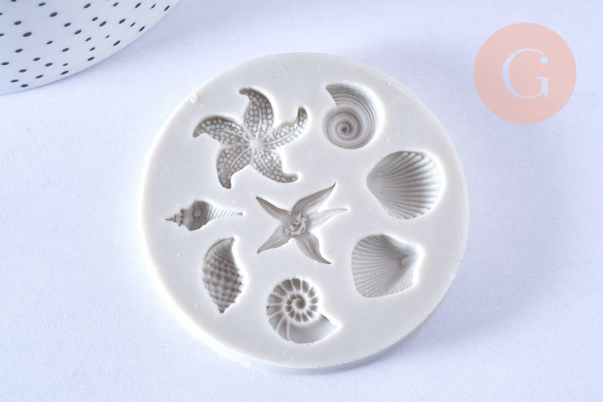 Moules en silicone COQUILLAGES pour résine 6.7cm, x1 (G5096)