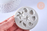 Moules en silicone COQUILLAGES pour résine 6.7cm, x1 (G5096)
