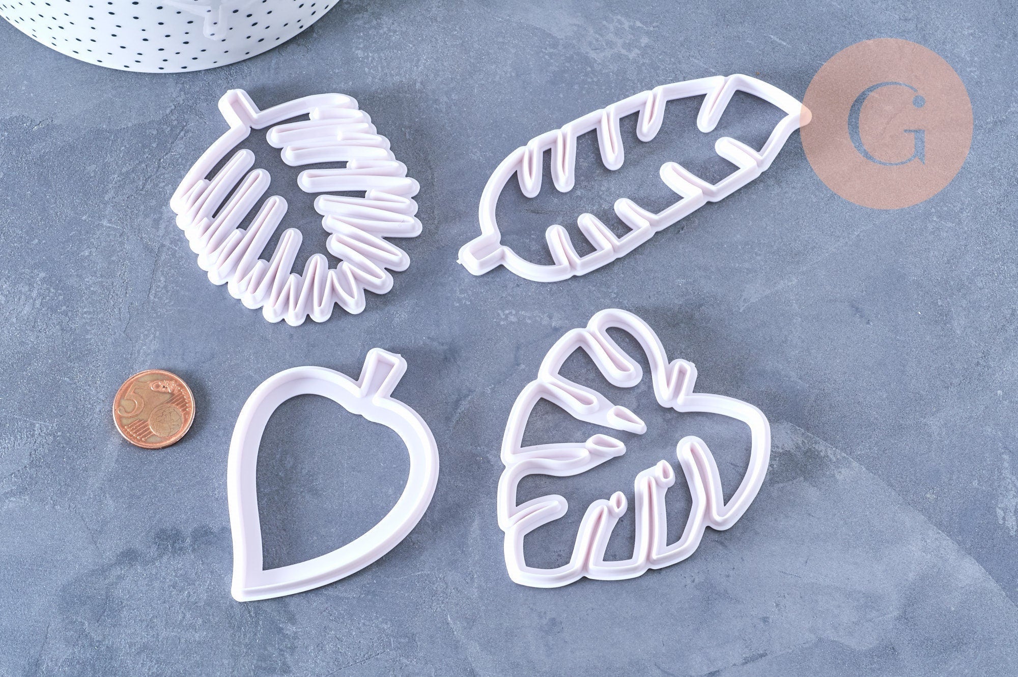 NPR-Moules en silicone feuilles, Moule patisserie, emporte-pièce en silicone pour cuisine gateau et loisirs créatifs,10.5cm, x4 G4138