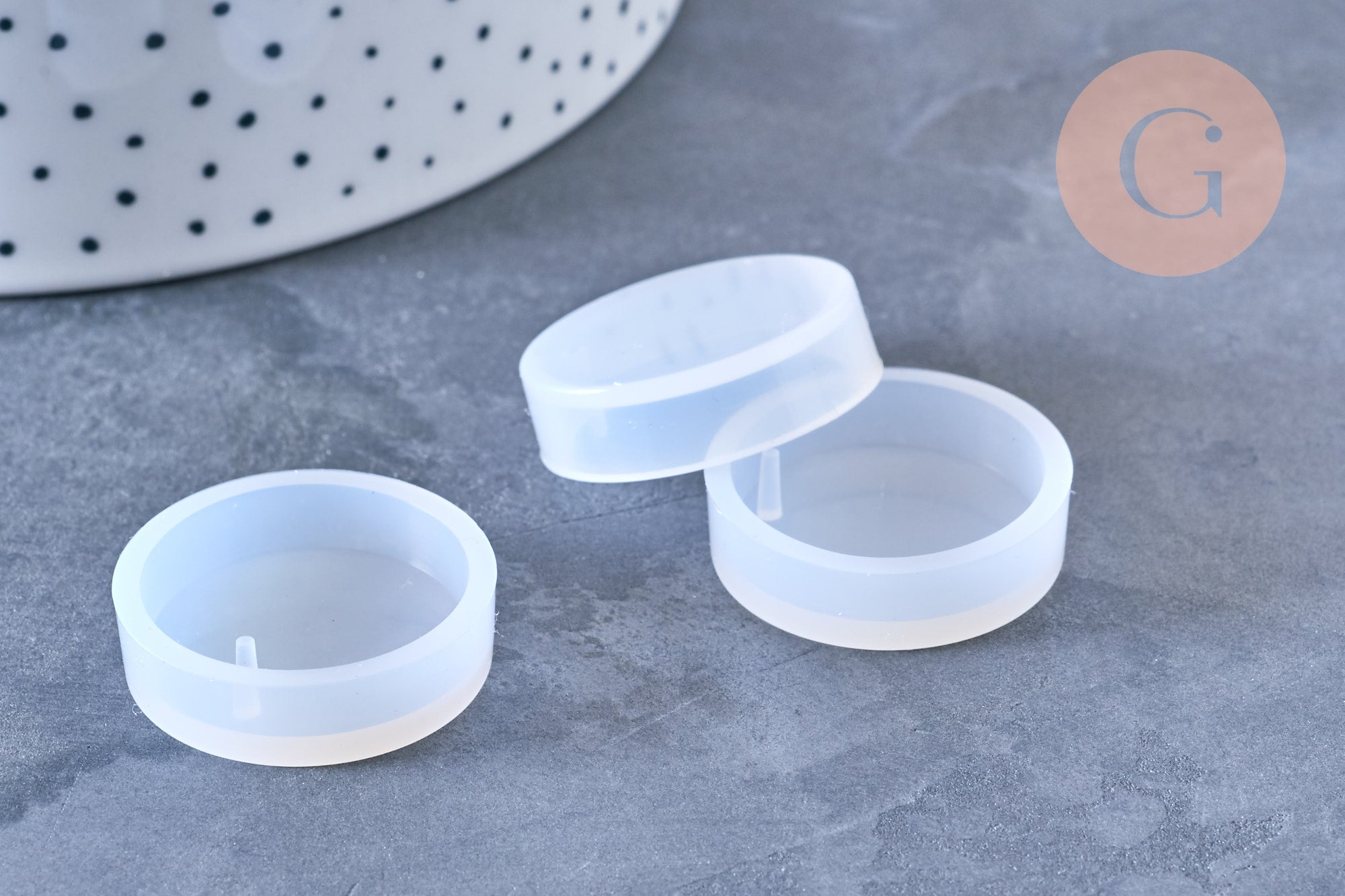 Moules en silicone pour création pendentif rond 25mm, x1 (G5792)